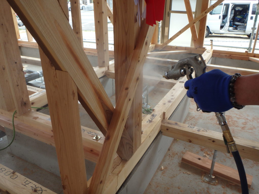 田川群赤村デイサービスでの新築シロアリ予防工事